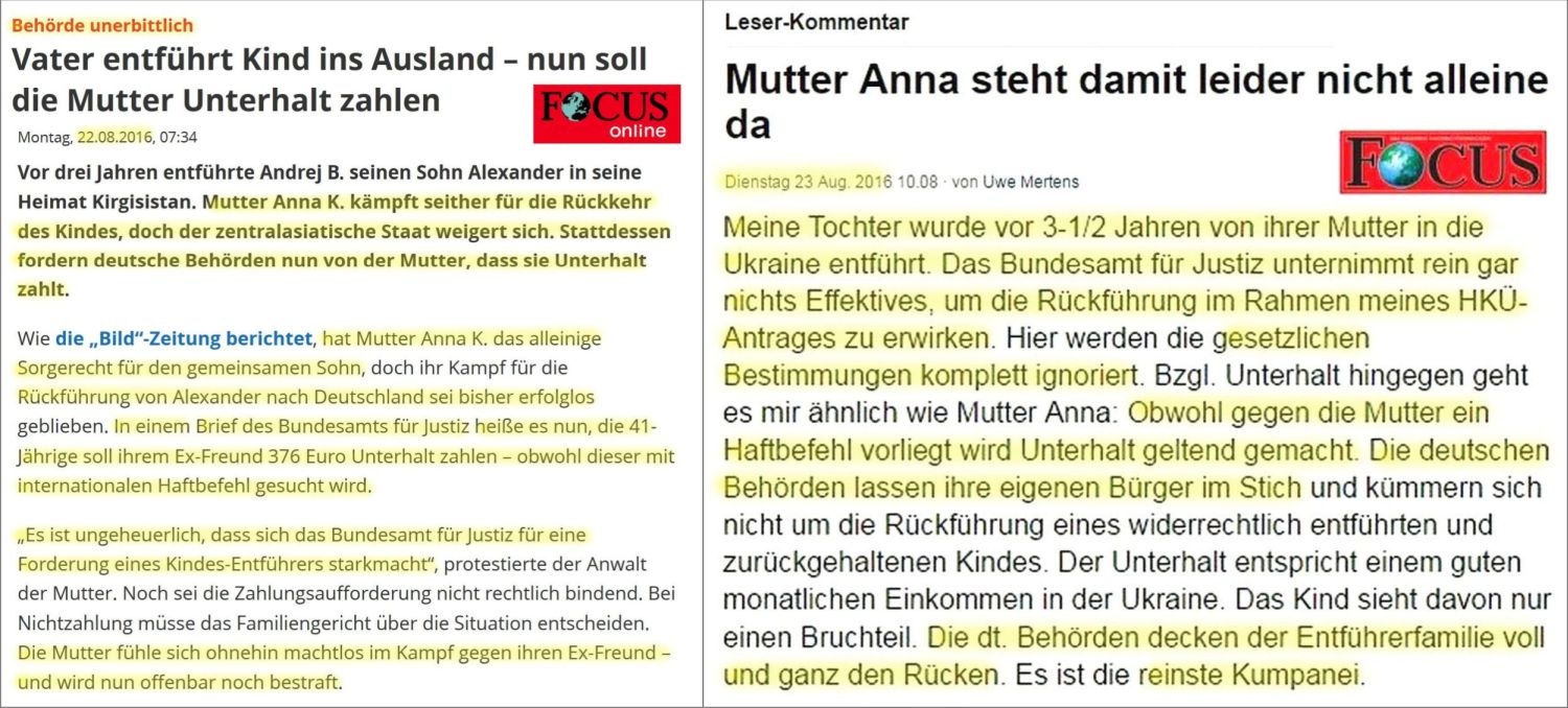 HK&Uuml;-F&auml;lle Alexander und Sabine - BfJ-Kumpanei mit Kinesentf&uuml;hrerstaaten