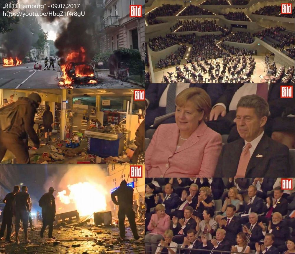 Merkels G20-Kokon im brennenden Hamburg