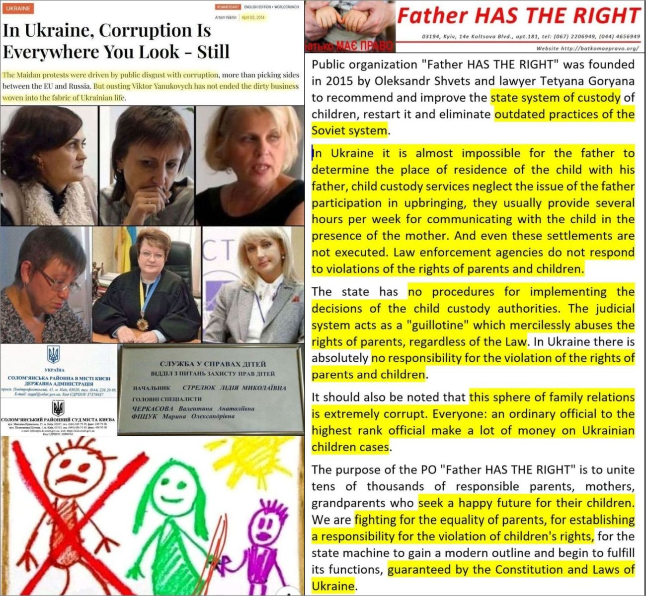 Soviet guillotine against children rights - Abuse and discrimination by corrupt state bodies