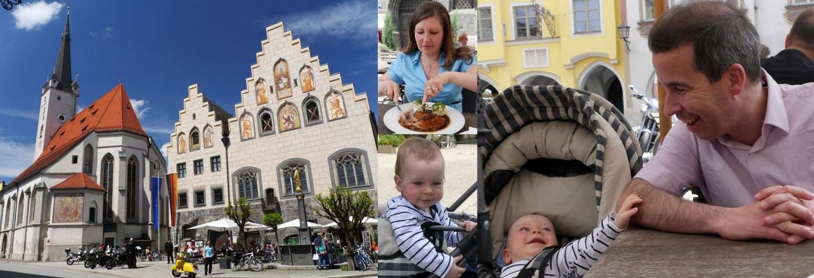 Emil auf Kinderwagen-Ausflug in Wasserburg